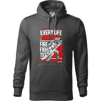 Pánská mikina Every Life Matters - Mikina pánská Cape s kapucí - XL ( Ocelově šedá )