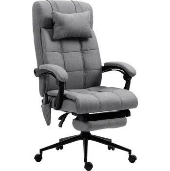 Kancelářská židle Vinsetto s masážní funkcí, ergonomická, 66x76x112-120cm, šedá