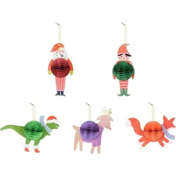 Vánoční dekorace PartyDeco Dekorační sada Vánoční postavičky, mix 5 ks