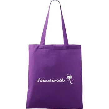 S tebou mě baví sklep - Taška bavlněná - 42 x 38 cm ( Fialová )