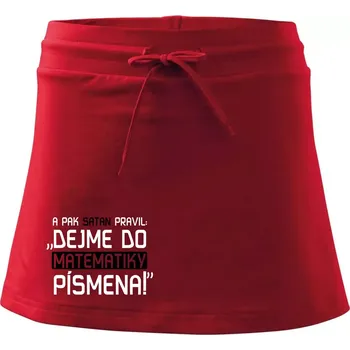 Dámská sukně A pak satan pravil dejme do matematiky písmena - Sportovní sukně - two in one - M ( Červená )