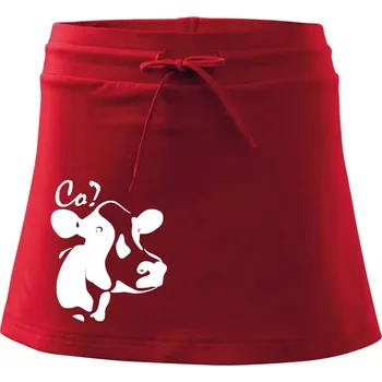 Dámská sukně Zmatená kráva - Sportovní sukně - two in one - XL ( Červená )