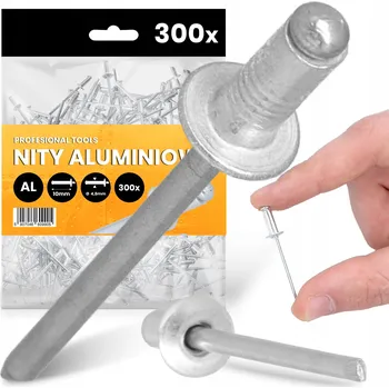 Nýt 300x TRHACÍ NÝTY 4,8x10 mm HLINÍKOVÉ Ocelové Pozinkované NEREZOVÉ Nýt