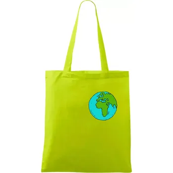 Planeta na prsu - Afrika a Evropa - Taška bavlněná - 42 x 38 cm ( Limetková )