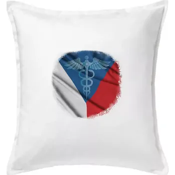 Polštář Hrdinové zdravotnictví - Česká vlajka (Pecka design) - Polštář 50x50 - 50x50 - Pouze potah ( Bílá )