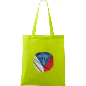 Hrdinové zdravotnictví - Česká vlajka (Pecka design) - Taška bavlněná - 42 x 38 cm ( Limetková )