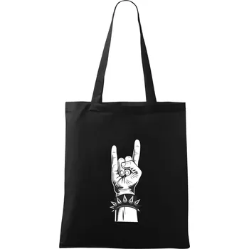 Nákupní taška Rock ruka s náramkem - Taška bavlněná - 42 x 38 cm ( Černá )