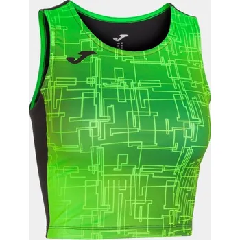 Dámské tričko Dámský/Dívčí sportovní top JOMA ELITE VIII TOP BLACK FLUOR GREEN Velikost: 12 (2XS), Barva: NEGRO-VERDE FLUOR