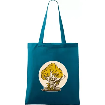 Strom dřevorubec - Taška bavlněná - 42 x 38 cm ( Petrolejová )