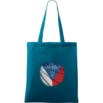 Hrdinové zdravotnictví - Česká vlajka (Pecka design) - Taška bavlněná - 42 x 38 cm ( Petrolejová )