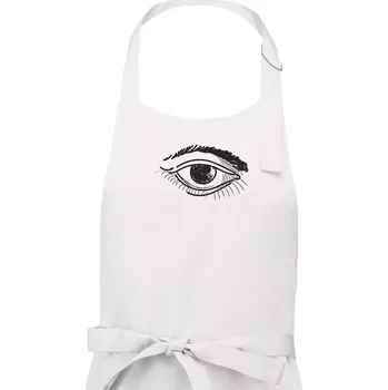 Kuchyňská zástěra Párovy motiv - oko vykulené - Dámská zástěra na vaření - Univerzální velikost ( Bílá )
