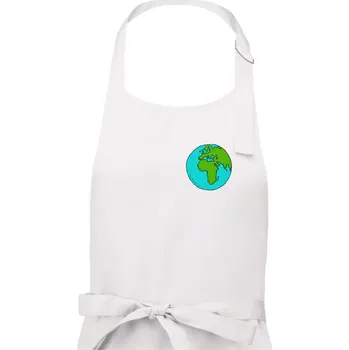 Kuchyňská zástěra Planeta na prsu - Afrika a Evropa - Dámská zástěra na vaření - Univerzální velikost ( Bílá )