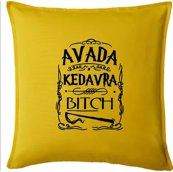 Polštář Harry - Avada Kedavra - Polštář 50x50 - 50x50 - Pouze potah ( Žlutá )