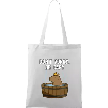 Don't worry be capy - Taška bavlněná - 42 x 38 cm ( Bílá )