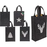 Lampionky.cz Taška dárková filcová šedá X-mas mix motivů 20 x 8 x 30 cm