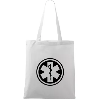 Rescue logo samostatné kulaté - Taška bavlněná - 42 x 38 cm ( Bílá )