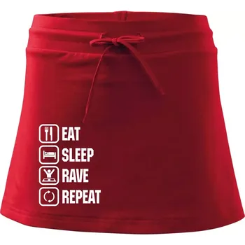 Dámská sukně Eat sleep rave repeat - Sportovní sukně - two in one - XS ( Červená )