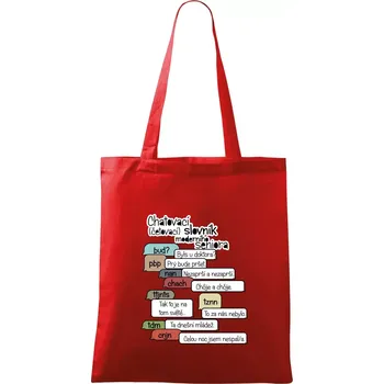 Nákupní taška Chatovací slovník moderního seniora (Běžící češtinář) - Taška bavlněná - 42 x 38 cm ( Červená )