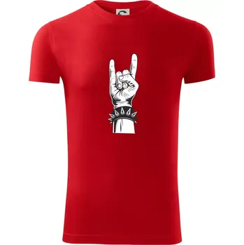 Pánské oblečení Rock ruka s náramkem - Viper FIT - Pánské zůžené tričko - M ( Červená )