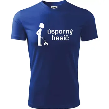 Chlapecké tričko Úsporný hasič - Dětské triko sportovní (dresovina) - 134 cm/8 let ( Královská modrá )