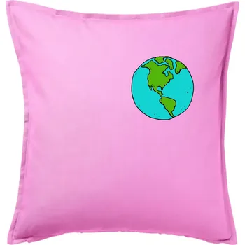 Polštář Planeta na prsu - Amerika - Polštář 50x50 - 50x50 - Pouze potah ( Růžová )