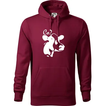 Pánská mikina Zmatená kráva - Mikina pánská Cape s kapucí - XL ( Garnet )