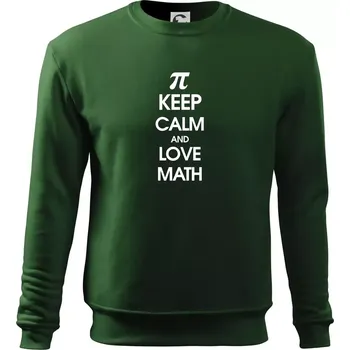 Pánská mikina Keep calm and love math - Mikina Essential pánská - S ( Lahvově zelená )
