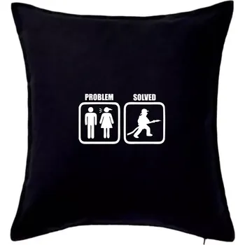 Polštář Problém hasič - Polštář 50x50 - 50x50 - Pouze potah ( Černá )