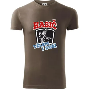 Pánské tričko Hasič tělem i duší - Viper FIT - Pánské zůžené tričko - S ( Army )