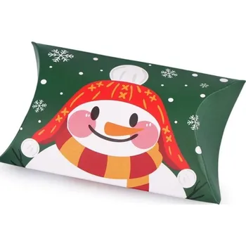 Oblečení a móda Stoklasa Krabička dárková vánoční zelená Sněhulák 7,5 x 12 x 2,8 cm