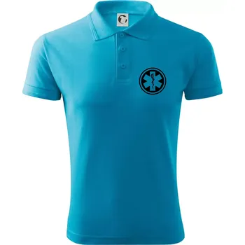 Pánská košile Rescue logo samostatné kulaté - Polokošile pánská Pique Polo 203 - 2XL ( Světlý tyrkys )