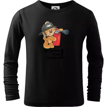 Chlapecké tričko Až vyrostu budu hasičkou - Triko dětské Long Sleeve - 122 cm/6 let ( Černá )