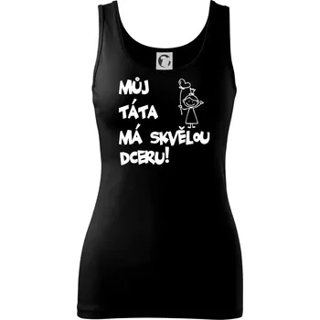 Dámské tričko Můj táta má skvělou dceru - Dámské tílko - S ( Černá )