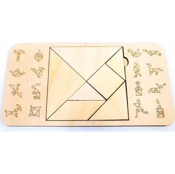 Hlavolam Tangram, logická skládačka, omalovánka