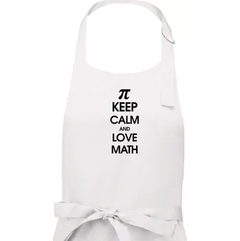 Kuchyňská zástěra Keep calm and love math - Pánská zástěra na vaření - Univerzální velikost ( Bílá )