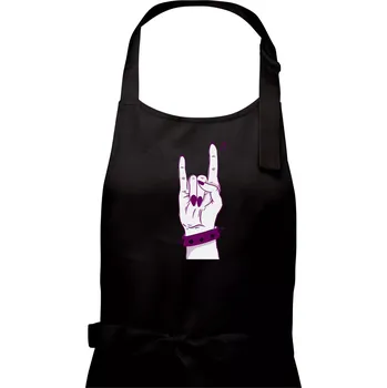 Kuchyňská zástěra Rocková ruka dámská - Pánská zástěra na vaření - Univerzální velikost ( Černá )