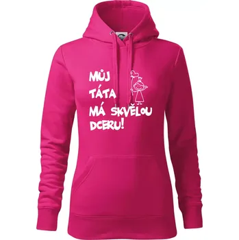 Dámská mikina Můj táta má skvělou dceru - Mikina dámská Cape s kapucí - M ( Purpurová )