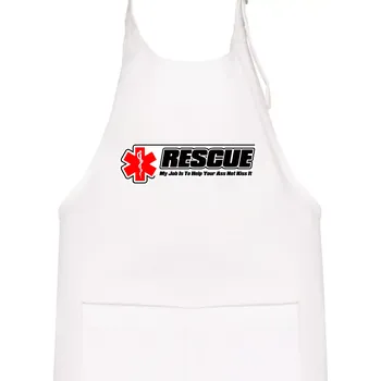 Kuchyňská zástěra Rescue My Job Is To Help Your Ass Not Kiss It - Dětská zástěra na vaření - Univerzální velikost ( Bílá )