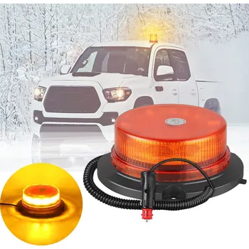 Autoelektronika VÝSTRAŽNÁ LAMPA MAJÁK ORANŽOVÝ MAGNET UFO 12/24V 24 LED