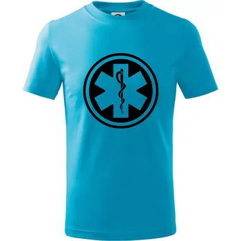 Chlapecké tričko Rescue logo samostatné kulaté - Tričko dětské bavlněné - 98 cm / 2 roky ( Světlý tyrkys )