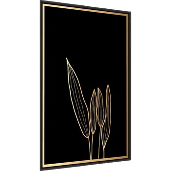 Obraz Plakát v rámu Luxusní vzor LISTY Dekor 30x40