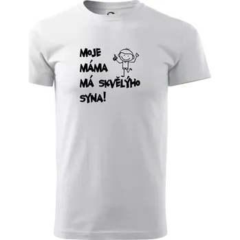 Pánské tričko Moje máma má skvělýho syna - Triko extra velké (5-8XL) - 7XL ( Bílá )