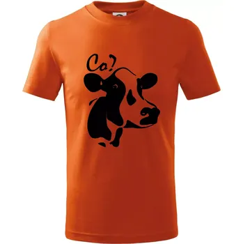 Zmatená kráva - Tričko dětské bavlněné - 104-110cm / 3-4 roky ( Oranžová )