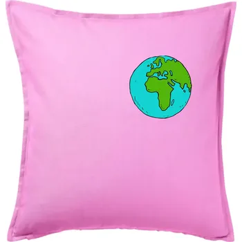Polštář Planeta na prsu - Afrika a Evropa - Polštář 50x50 - 50x50 - Pouze potah ( Růžová )