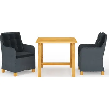 Zahradní sestava Sada zahradního nábytku dřevo VidaXL černá 3 ks