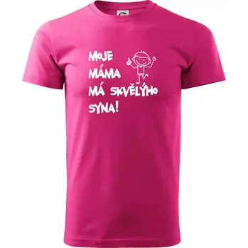 Pánská móda Moje máma má skvělýho syna - Klasické pánské triko vyšší gramáže - M ( Purpurová )