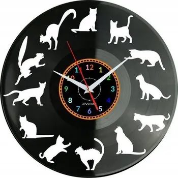 Hodiny Hodiny Kočka Kočky Nástěnné Hodiny Vinylová Deska Moderní Dekorativní Roztomilé