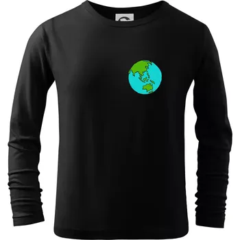 Chlapecké oblečení Planeta na prsu - Austrálie - Triko dětské Long Sleeve - 134 cm/8 let ( Černá )