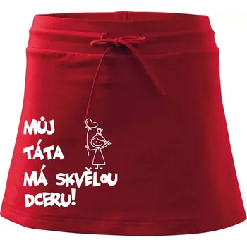 Dámská sukně Můj táta má skvělou dceru - Sportovní sukně - two in one - L ( Červená )