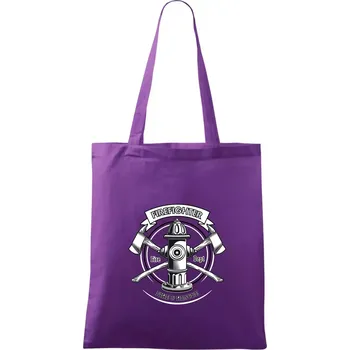 Firefighter logo Fire and rescue - Taška bavlněná - 42 x 38 cm ( Fialová )